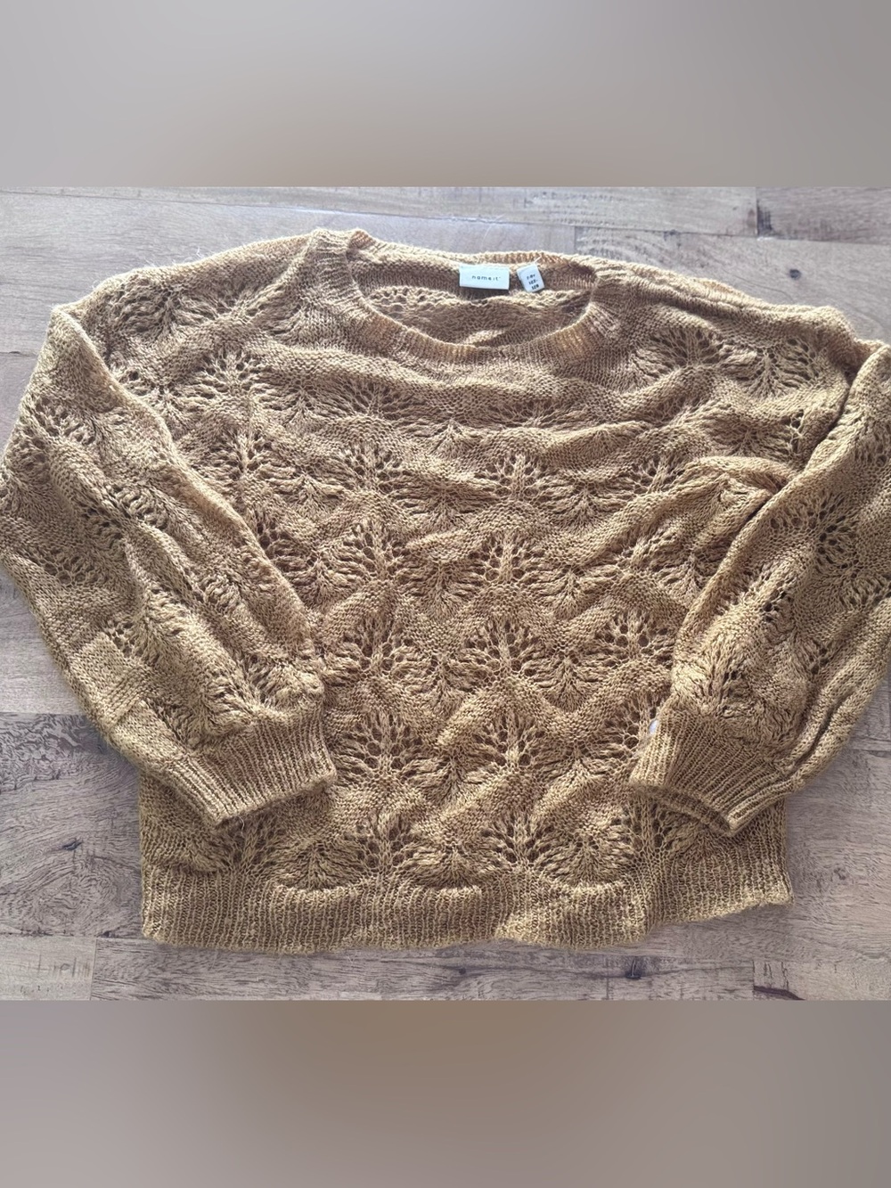 Name it kids long sleeved knitted pullover sweater sz 7-8 years pointelle